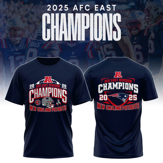 New England Patriots 2025 AFC East Champions T-Shirt Limited Edition