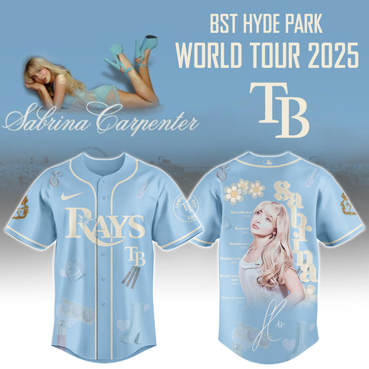 T B Rays x Sabrina Carpenter Short n™ Sweet Tour� Jersey Editions Limited +Selling Out Fast