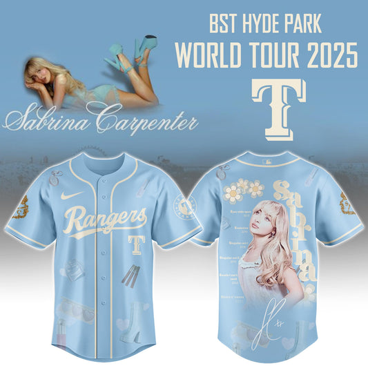 T Rangers x Sabrina Carpenter Short n™ Sweet Tour� Jersey Editions Limited +Selling Out Fast
