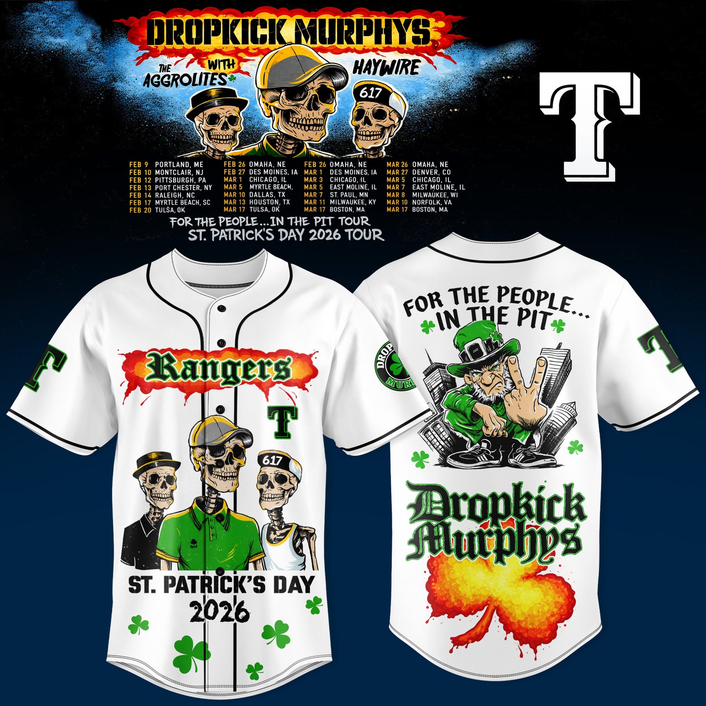 Texas Rangers x Dropkick Murphys St. Patrick’s Day 2026 Tour