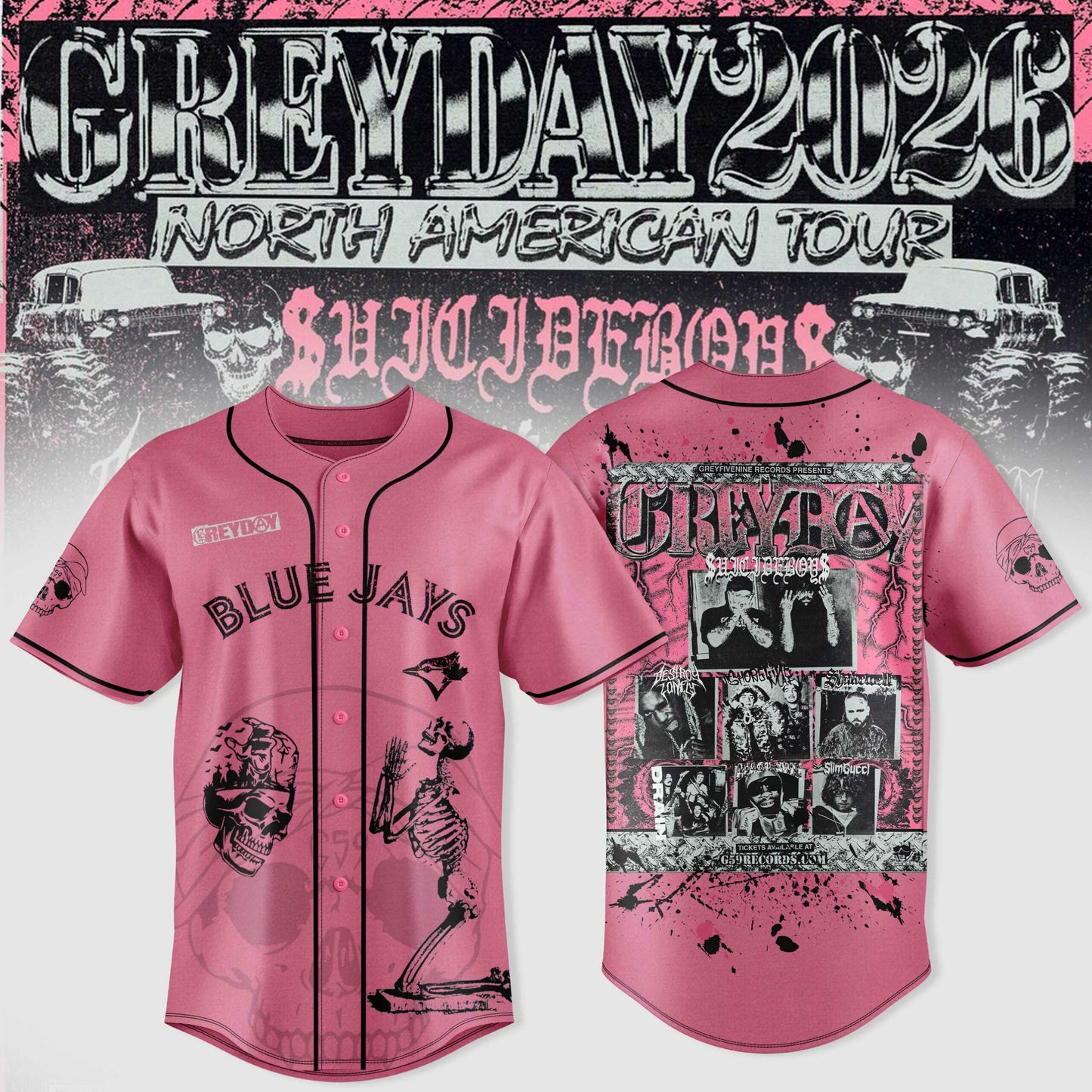 All Team MLB X $uicideboy$ Greyday 2026 – North American Tour Jersey