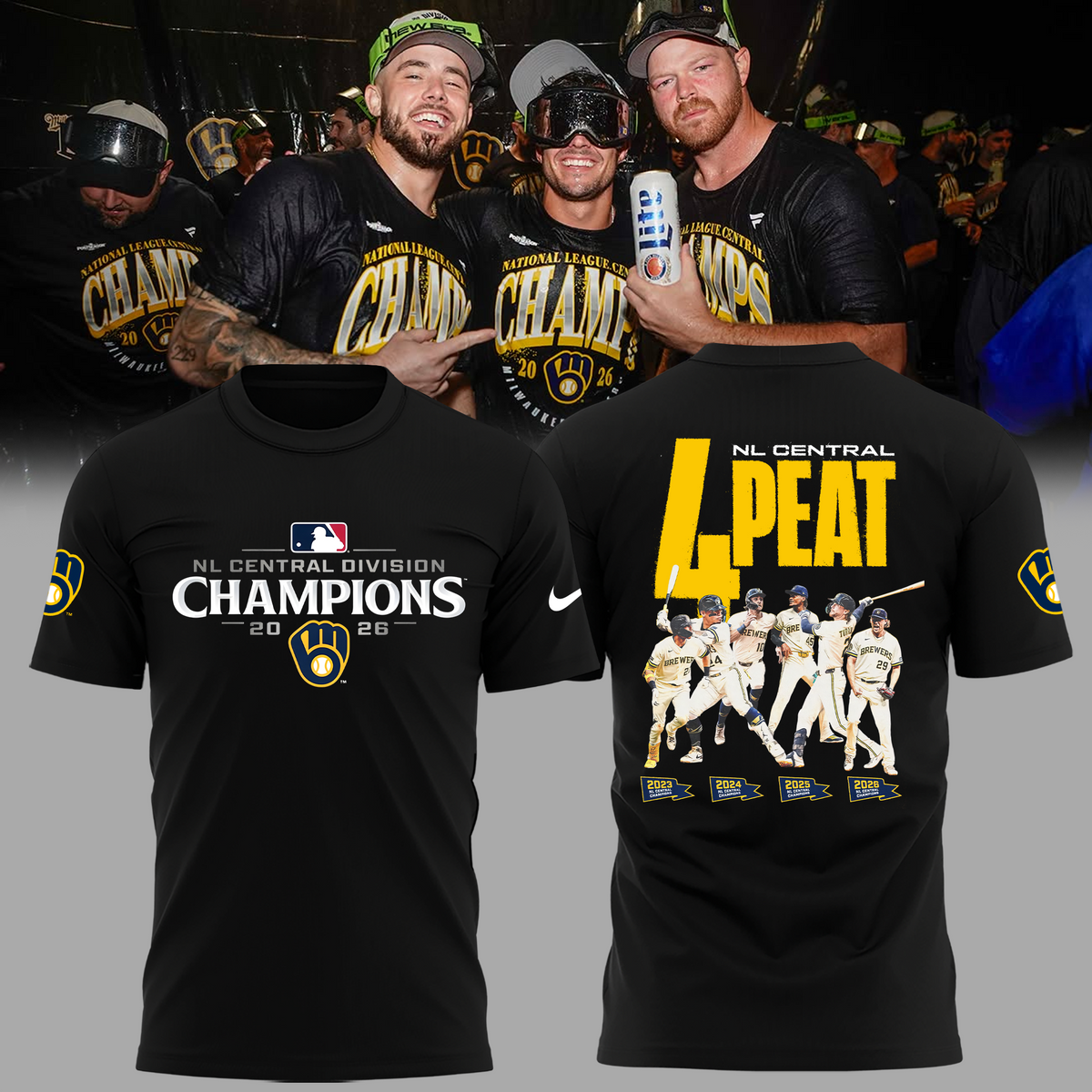 Limited Edition Milwaukee Brewers 2026 NL Central Division Champions T-shirt