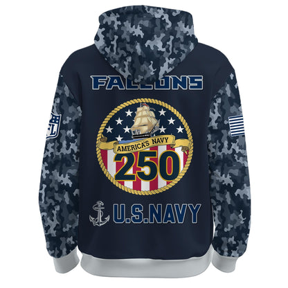 Atlanta Falcons Navy 250th Birthday Hoodie Limited Edions