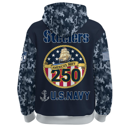 Pittsburgh Steelers Navy 250th Birthday Hoodie Limited Edions