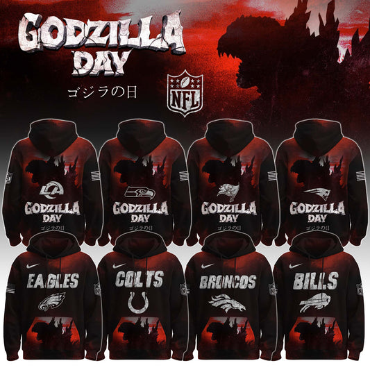 All Team NFL x Happy Godzilla Day Hoodie Limited Edition