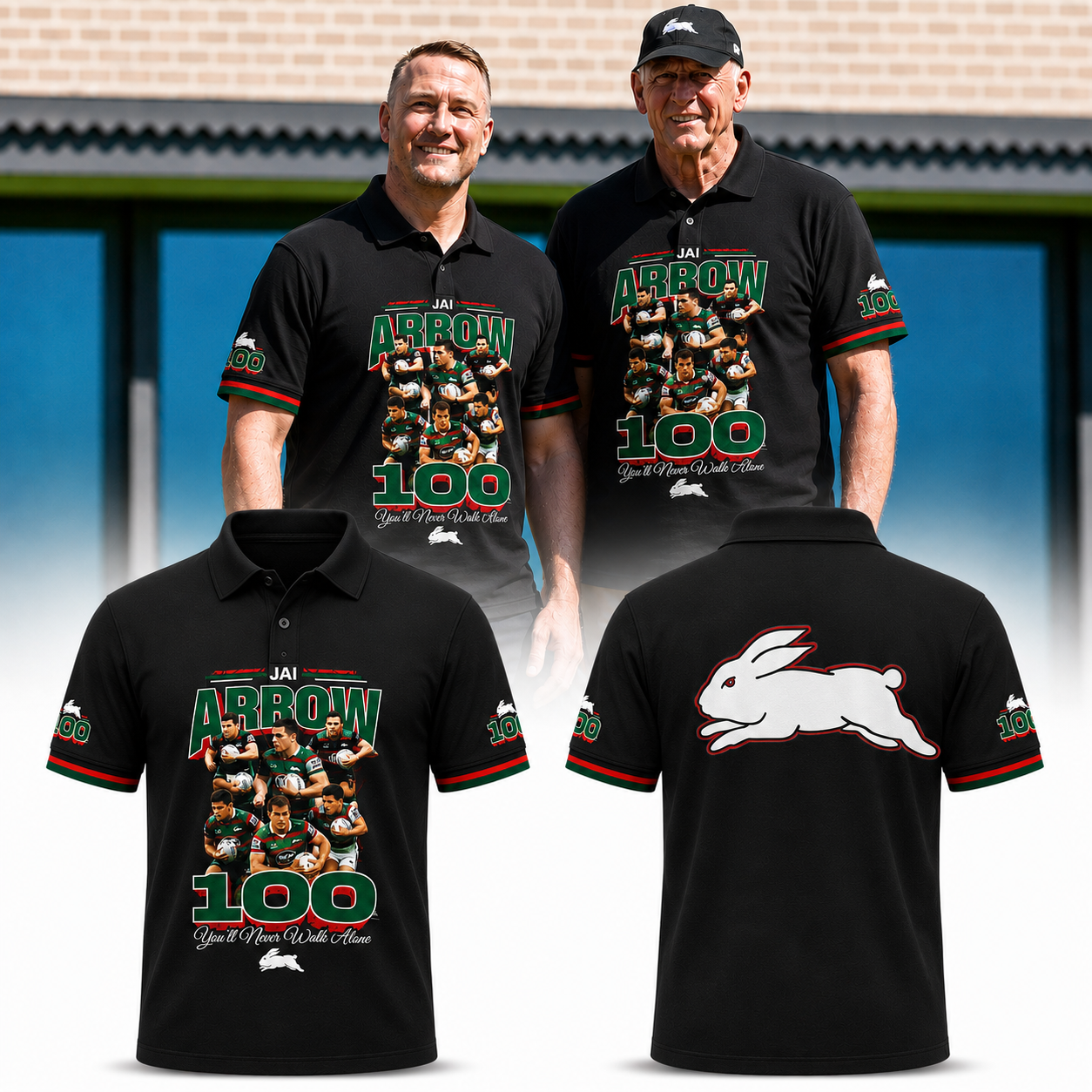 South Sydney Rabbitohs - Jai Arrow 100th Rabbitohs game - You'll Never Walk Alone Polo