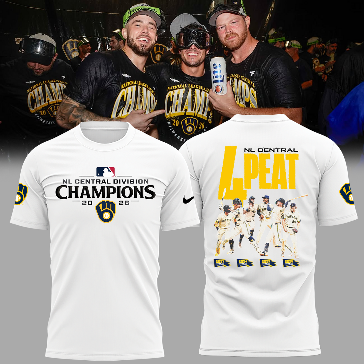 Limited Edition Milwaukee Brewers 2026 NL Central Division Champions T-shirt
