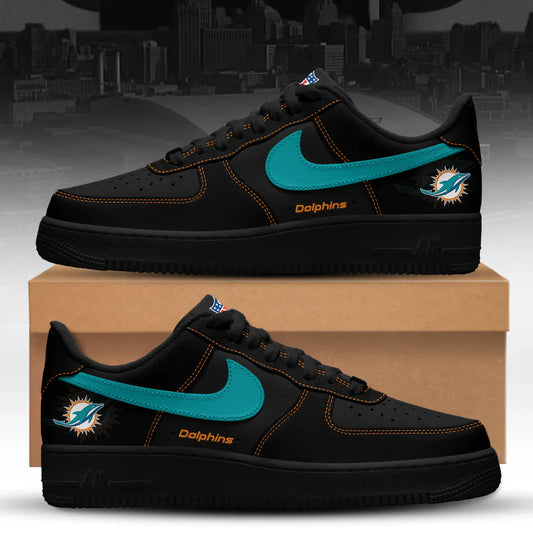 Miami Dolphins Back In Black Special Edition AF1 Sneakers