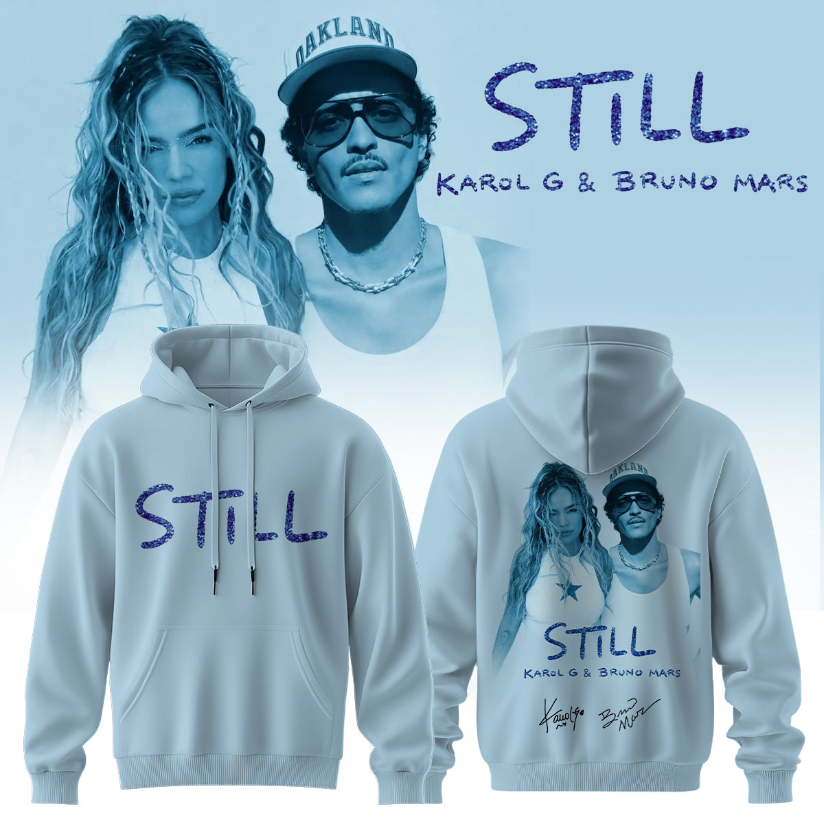 Karol G & Bruno Mars “STILL” .Limited Edition Signature Hoodie