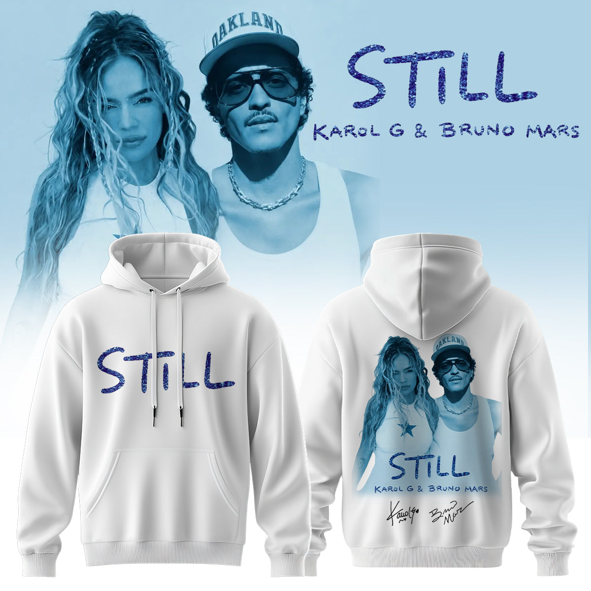 Karol G & Bruno Mars “STILL” .Limited Edition Signature Hoodie