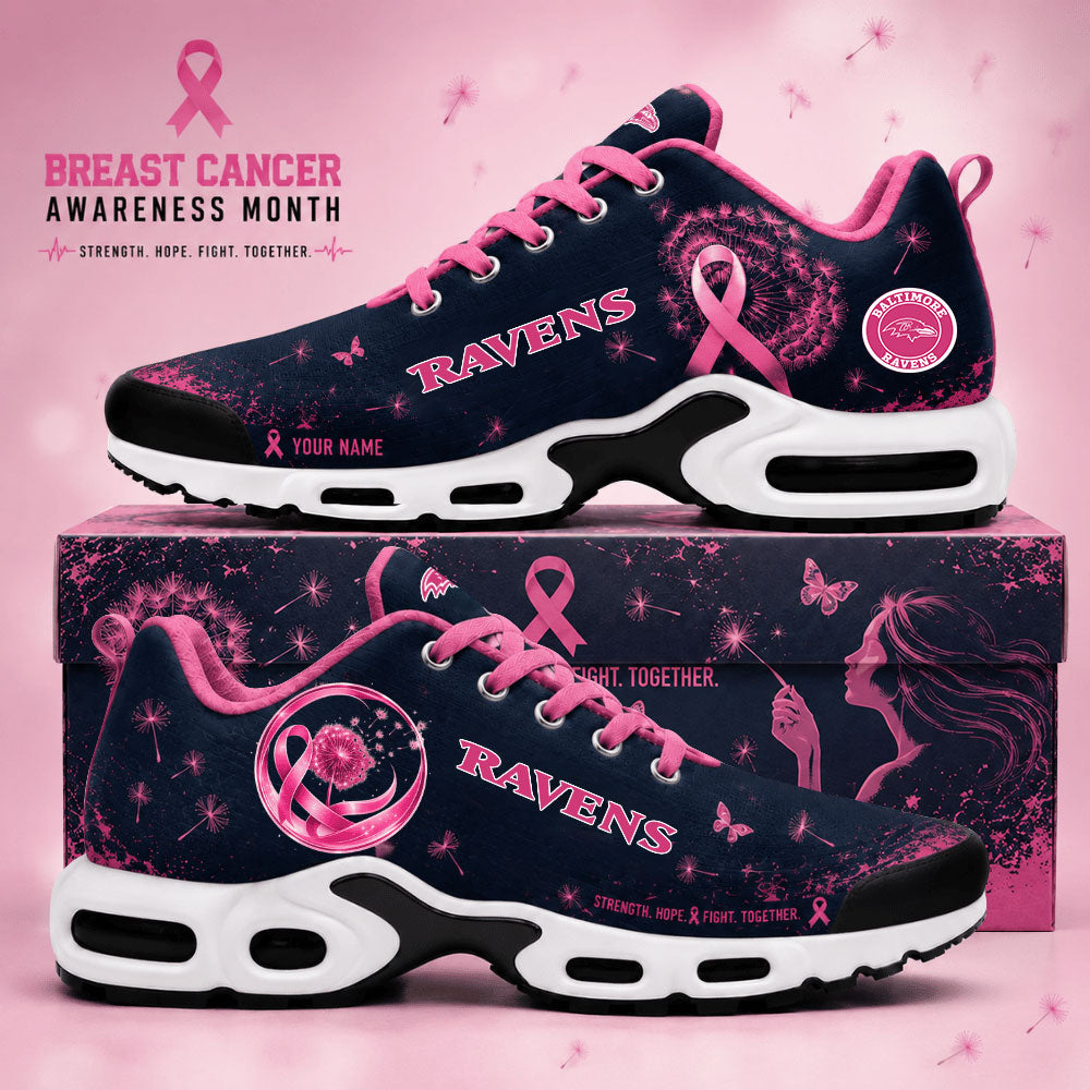 Limited Edition Baltimore Ravens Breast Cancer Awareness x Dandelion of Hope Shoes