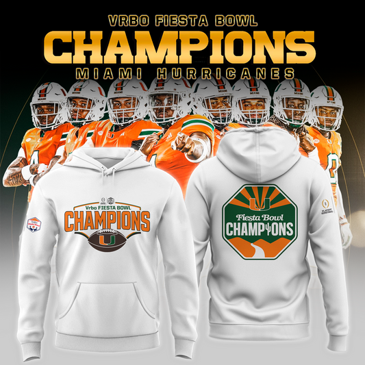 Miami Hurricanes College Football Playoff 2025 Fiesta Bowl Champions Combo Hoodie