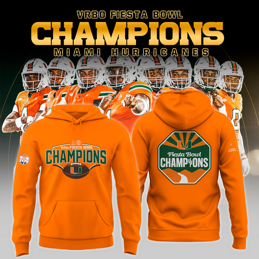 Miami Hurricanes College Football Playoff 2025 Fiesta Bowl Champions Combo Hoodie