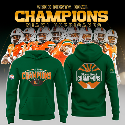 Miami Hurricanes College Football Playoff 2025 Fiesta Bowl Champions Combo Hoodie