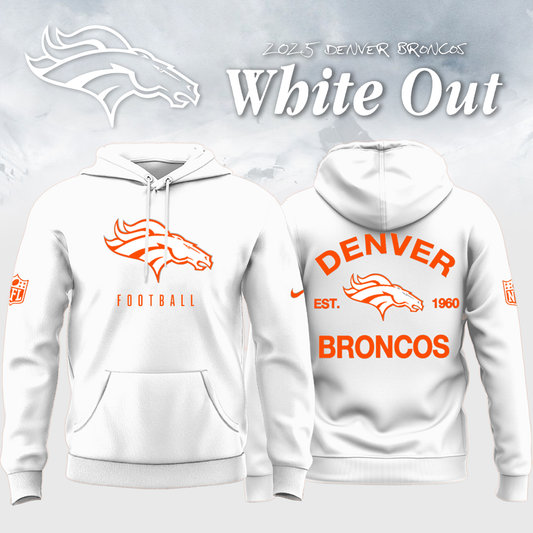 Denver Broncos 2026 White Out Limited Edition Hoodie V2