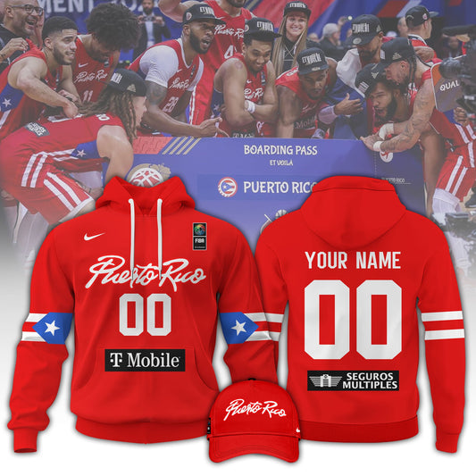 Puerto Rico Men National Basketball Team 2025 FIBA Hoodie Custom