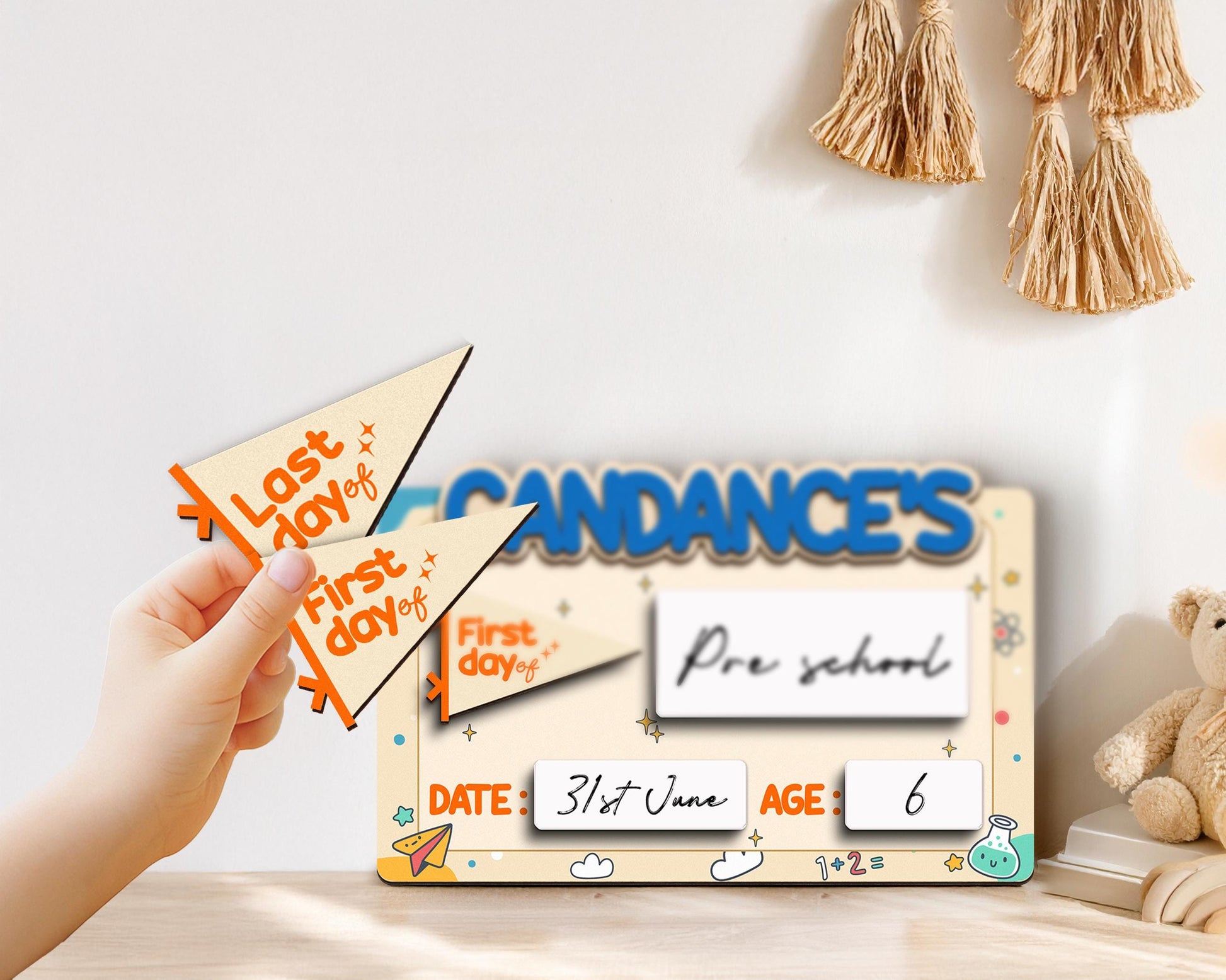 Customized First And Last Day School Sign, Back to School Sign, Kindergarten 1st Day of School Sign, First Day School Wooden School Board