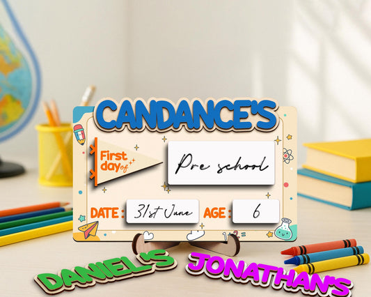 Customized First And Last Day School Sign, Back to School Sign, Kindergarten 1st Day of School Sign, First Day School Wooden School Board