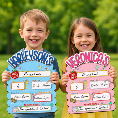 Custom First And Last Day School Sign,Back to School Sign,Preschool,Kindergarten 1st Day of School,Interchangable First Day Of School Board