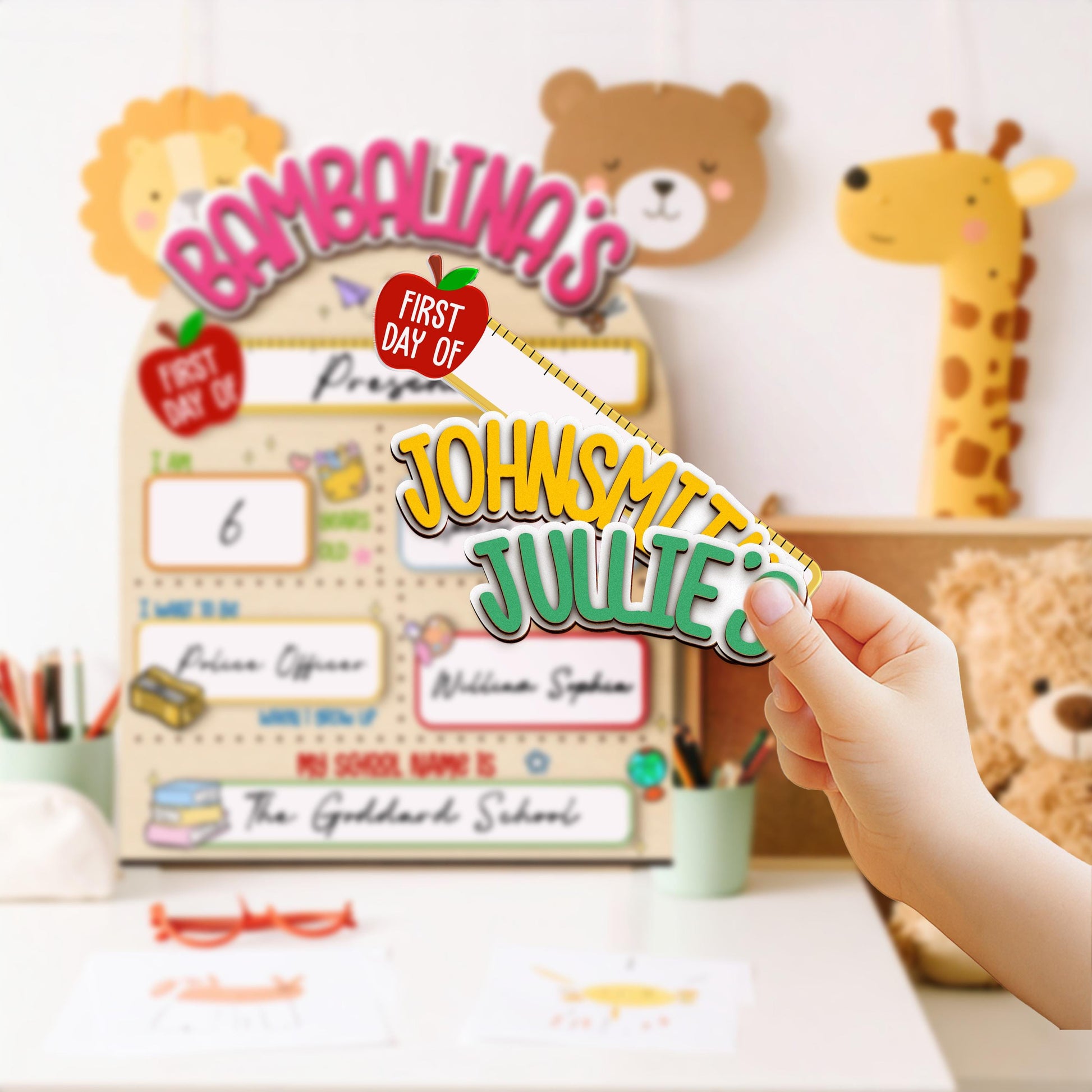 Custom First Day of School Sign,Interchangeable Back to School Sign,Preschool,Kindergarten 1st Day of School Board Reusable,Last Day School