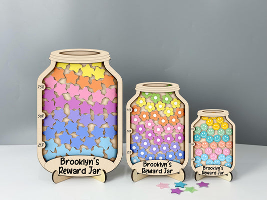 Magnetic Reward Jar with Tokens, Reward System for Kids Behavior, Personalized Reward Jar, Gifts for Kids, Reward Jar with Custom Kids Name