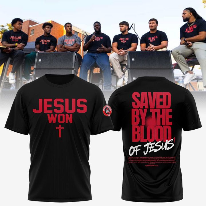 Ohio State Buckeyes Jesus Won Black T-shirt v2