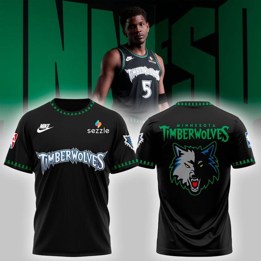 Minnesota Timberwolves Bring Back the Black Trees 2025-2026 T-Shirt