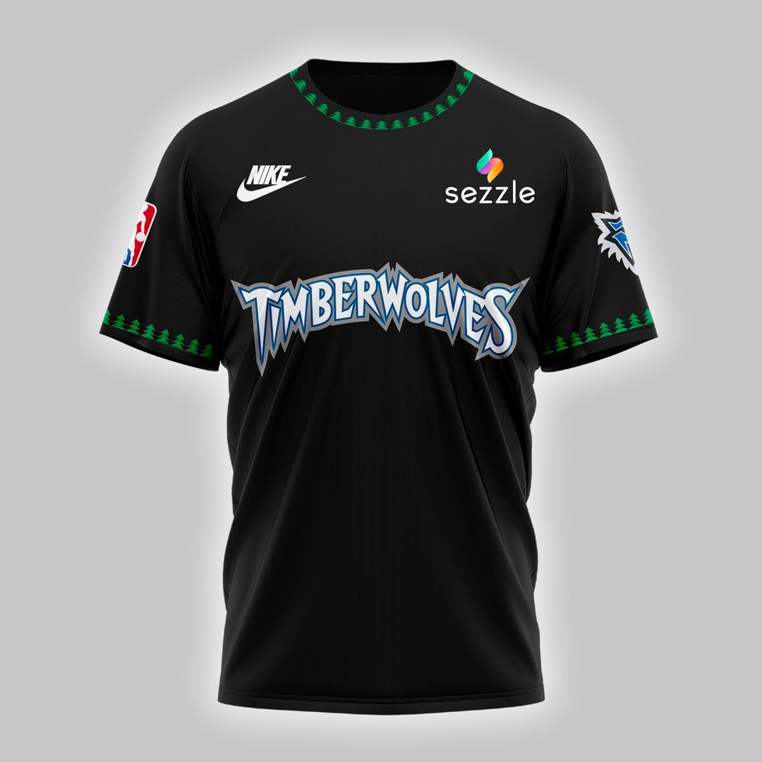 Minnesota Timberwolves Bring Back the Black Trees 2025-2026 T-Shirt