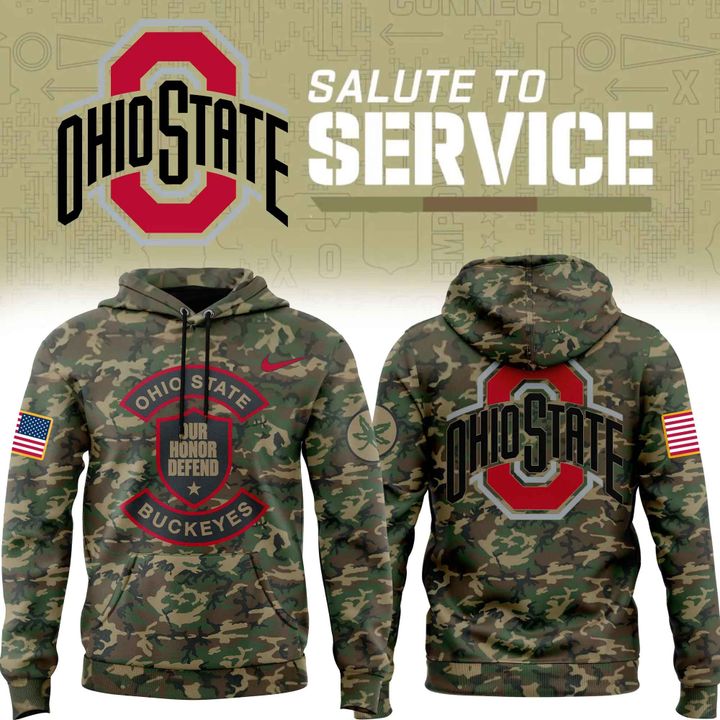 Men's Nike Camo Ohio State Buckeyes 2025 Military Appreciation Club Fleece Pullover Hoodie