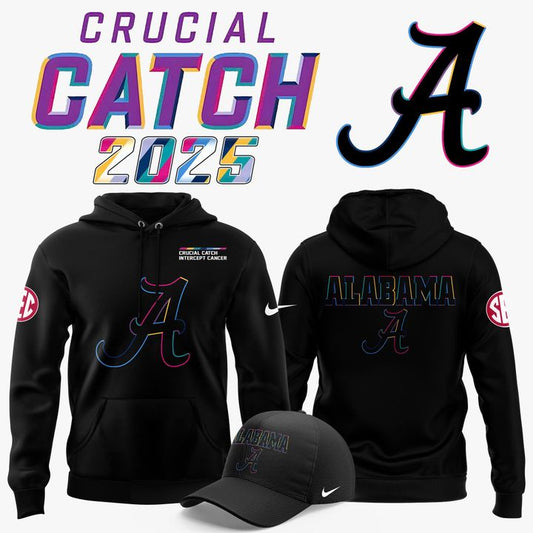 Alabama Crimson Tide Football 2025 Crucial Catch Hoodie