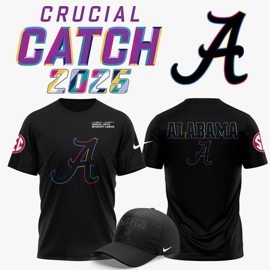 Alabama Crimson Tide Football 2025 Crucial Catch T-shirt