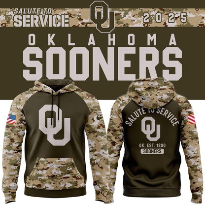 Oklahoma Football 2025 Salute To Service Hoodie