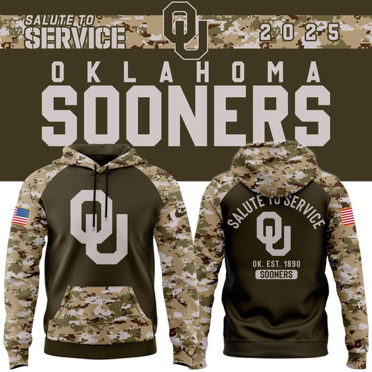Oklahoma Football 2025 Salute To Service Hoodie