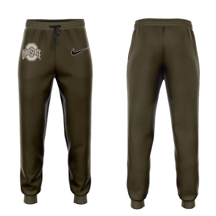 Men's Ohio State Football Olive/camo 2025 Salute To Service T-shirt