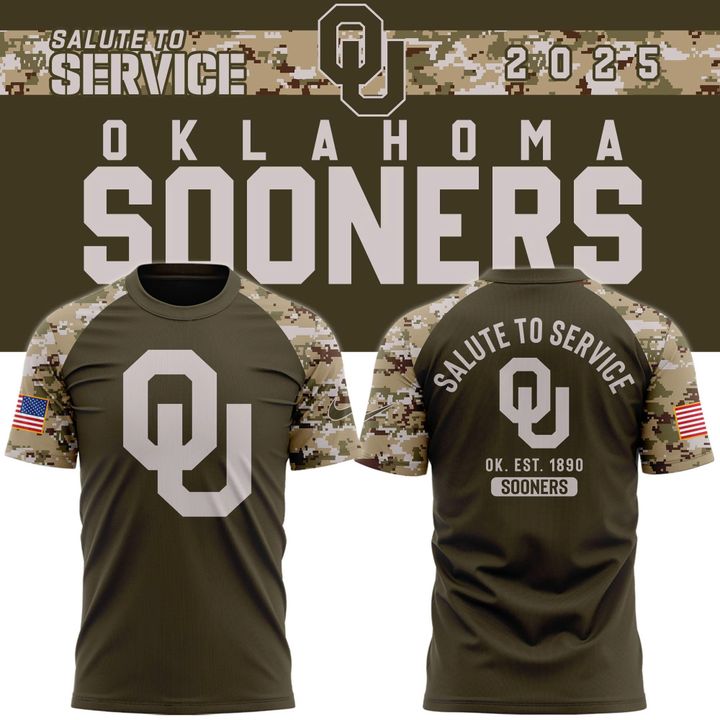 Oklahoma Football 2025 Salute To Service T-shirt