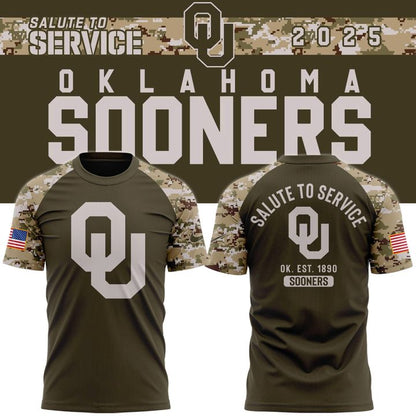 Oklahoma Football 2025 Salute To Service T-shirt