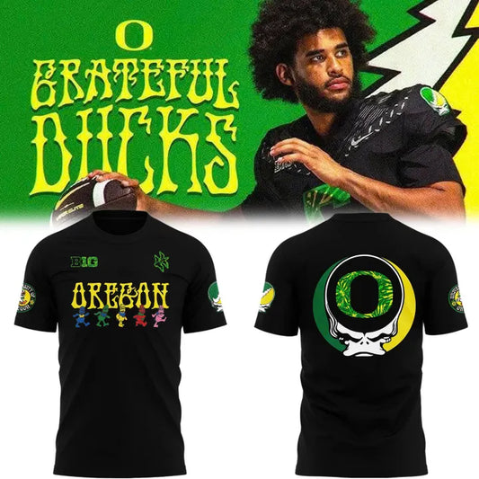 Oregon Ducks Football 2025 Grateful Ducks Tie-Dye T-Shirt