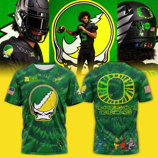 Oregon Ducks Football 2025 Grateful Ducks Tie-Dye T-Shirt