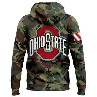 Ohio State Football Military Appreciation Camo Zip Hoodie 2025