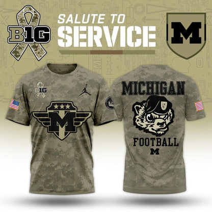 Michigan Wolverines Salute To Service T-shirt