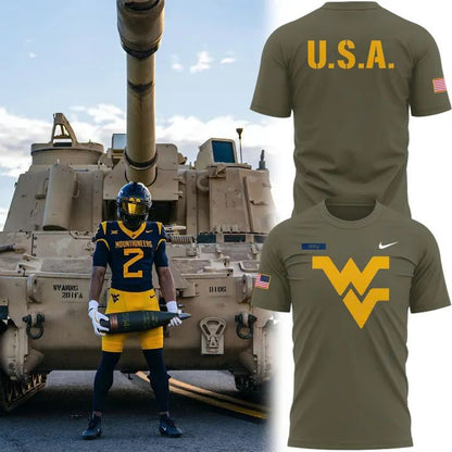 West Virginia Football 2025 Military Appreciation Limited Edition T-shirt