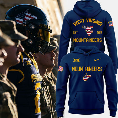 New Edition West Virginia Football A Salute To Our Military Hoodie