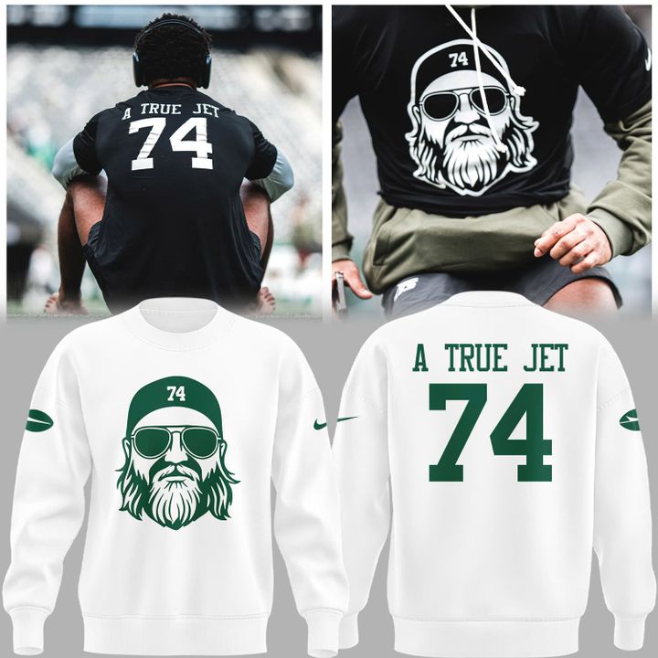 "74" A True Jet Nick Mangold Limited Edition White Sweat