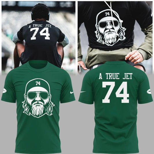 "74" A True Jet Nick Mangold Limited Edition Green T-Shirt