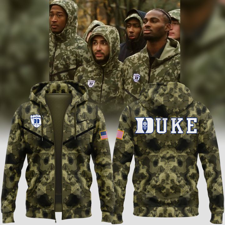 2025 Limited Edition Camo Zip Hoodie Duke Men’s Basketball Military Appreciation
