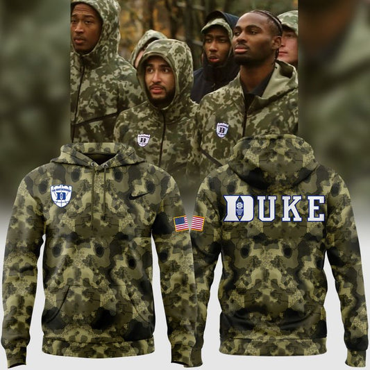 2025 Duke Men's Basketball Salute to Service Camo Hoodie