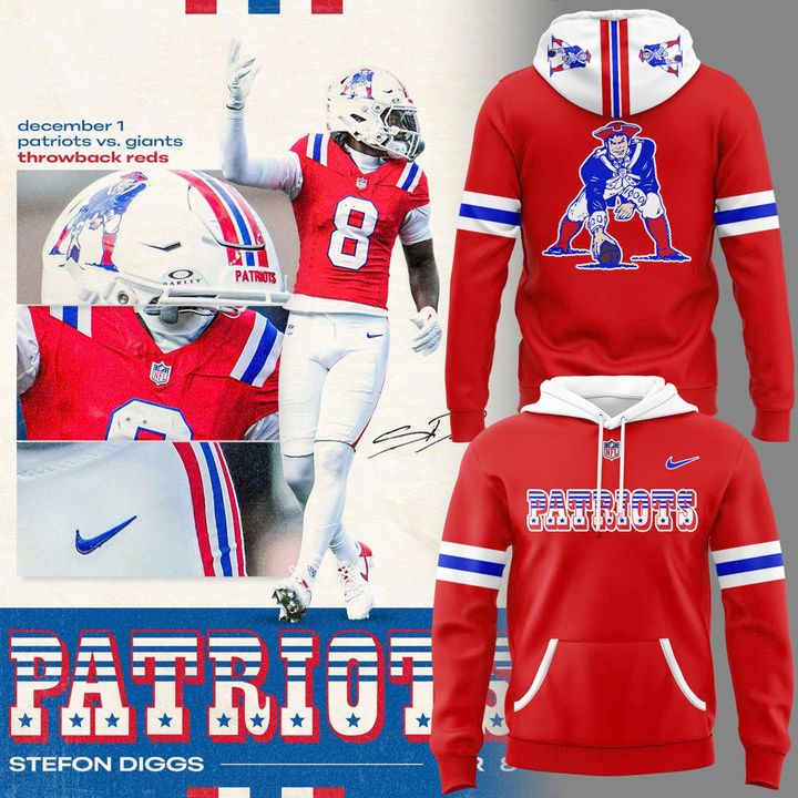 Limited edition New England Patriots Throwback Logo Hoodie Red