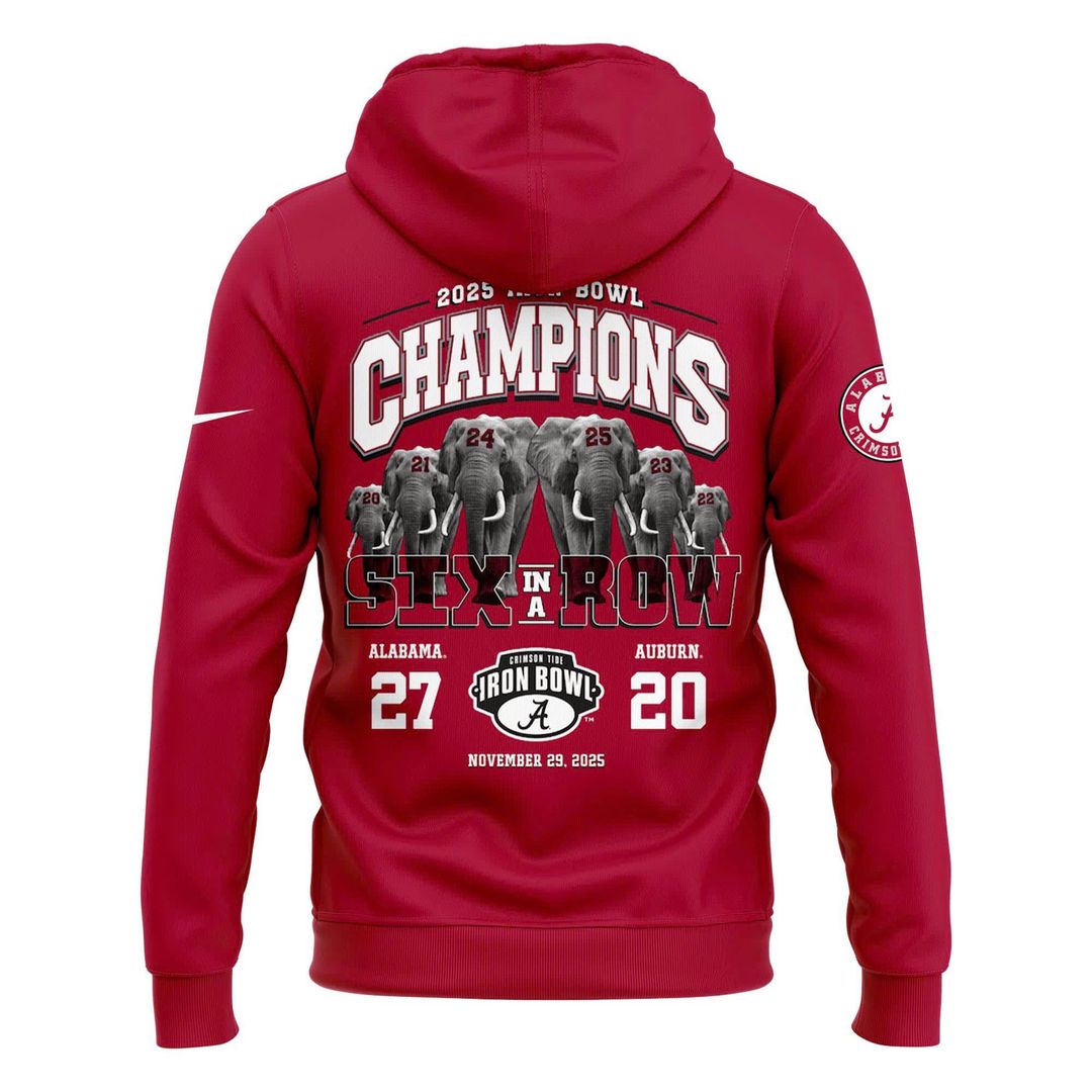 Alabama Crimson Tide 2025 Iron Bowl Champions Hoodie