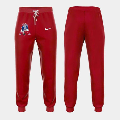 Red New England Patriots Team Authentic Logo Hoodie