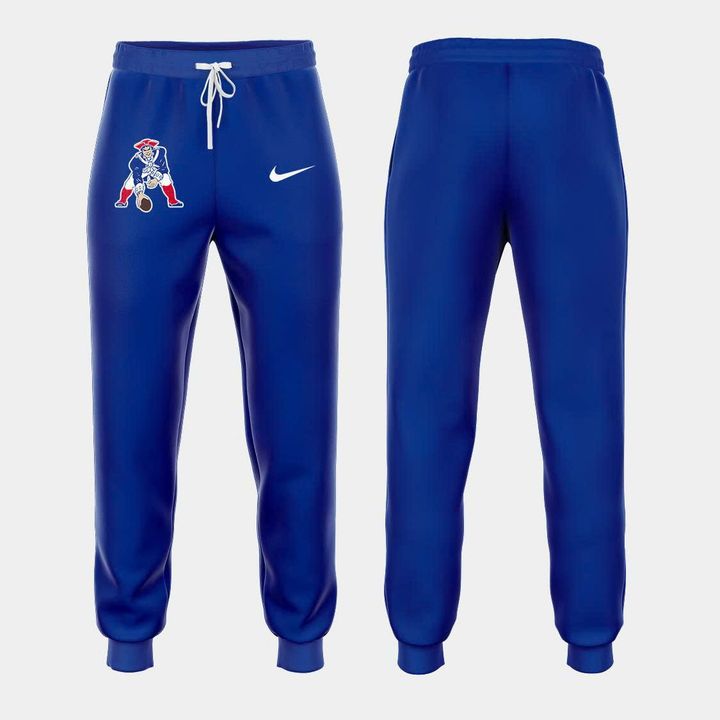 New England Patriots Nike Throwback Historic Royal Pullover Hoodie